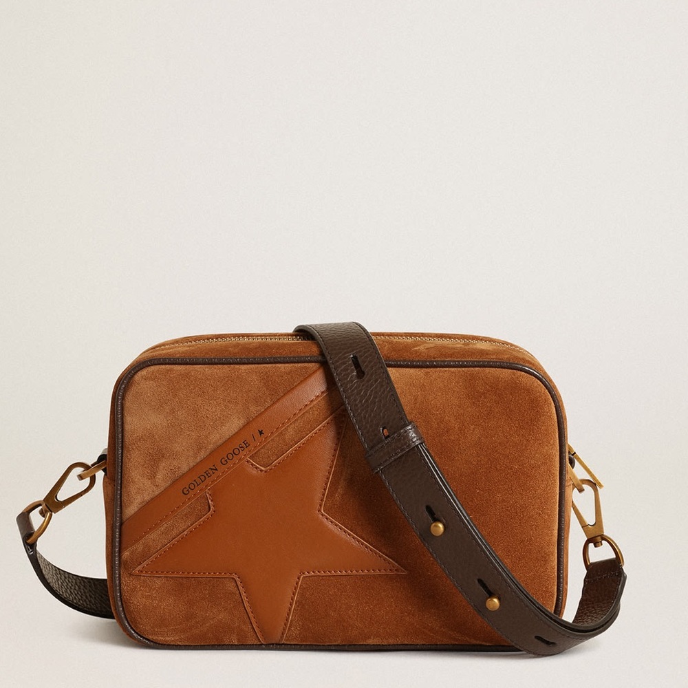 Authentic Golden Goose Tobacco Suede Leather Star Bag Handbag Purse